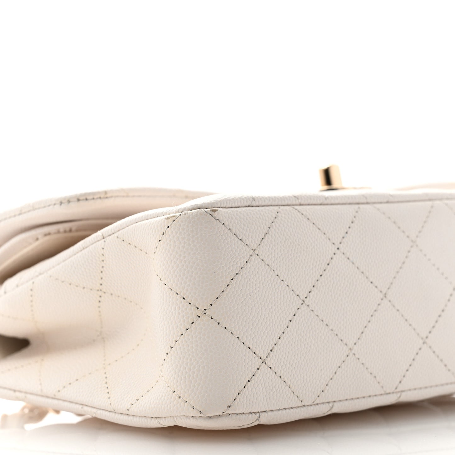 Caviar Quilted Small Double Flap White
