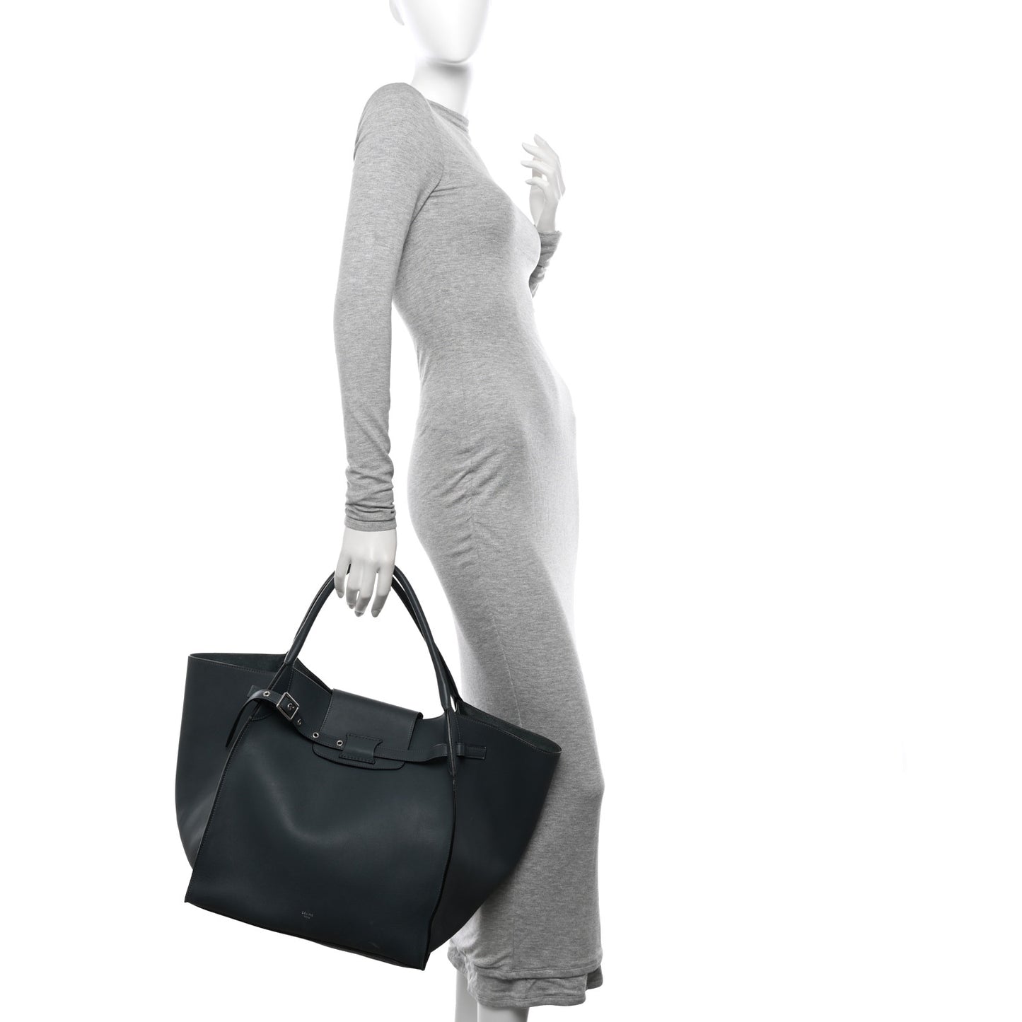 Supple Grained Calfskin Medium Big Bag Slate