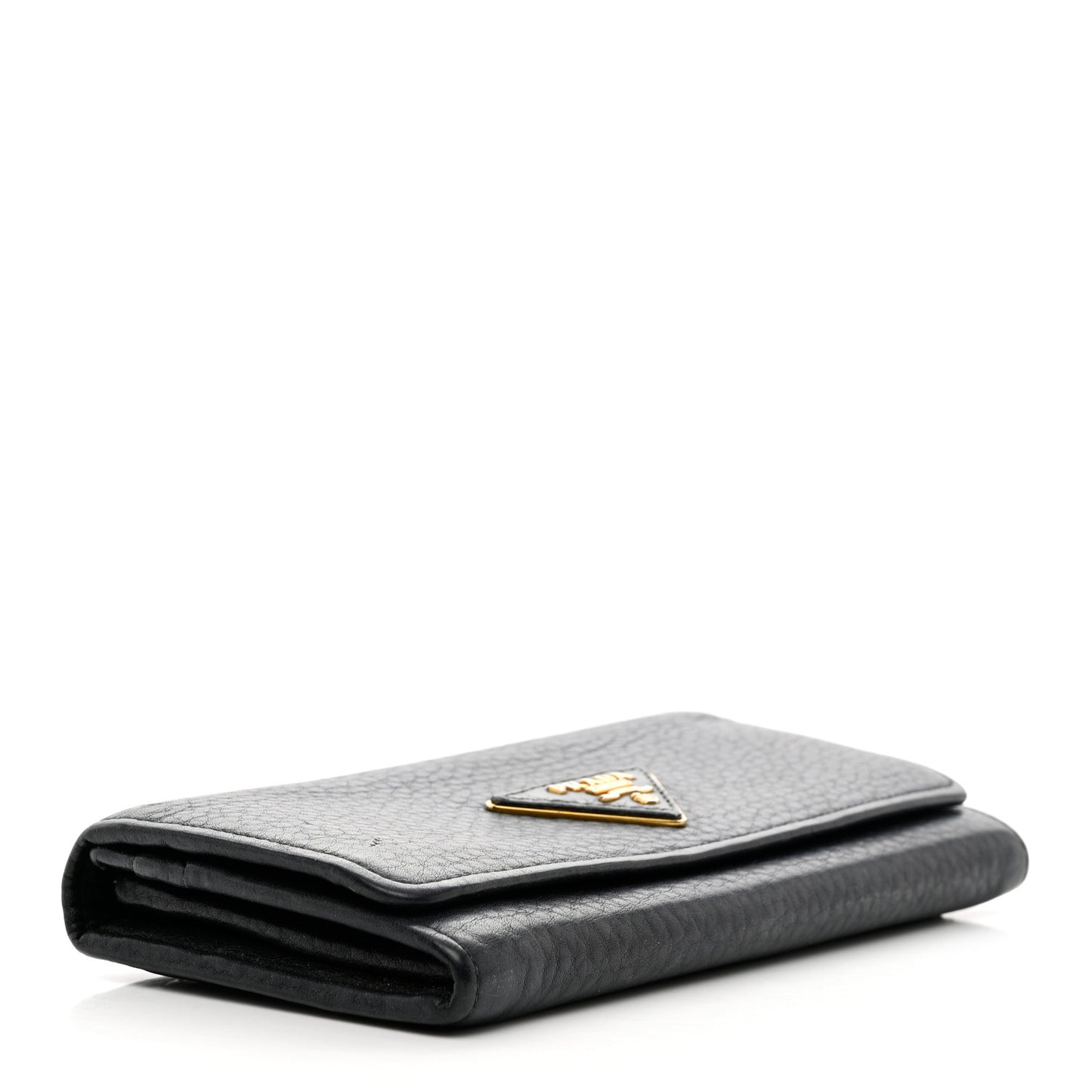 Vitello Daino Continental Flap Wallet Black