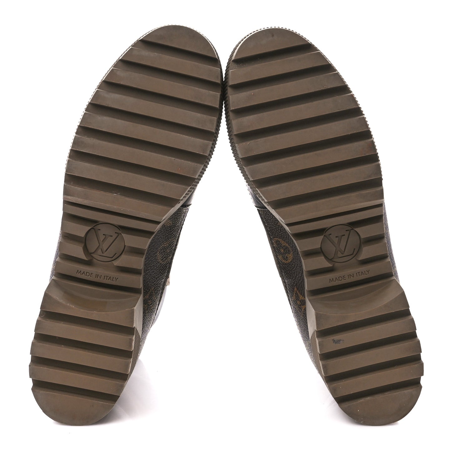 Suede Calfskin Monogram Laureate Platform Desert Boots 41 Taupe
