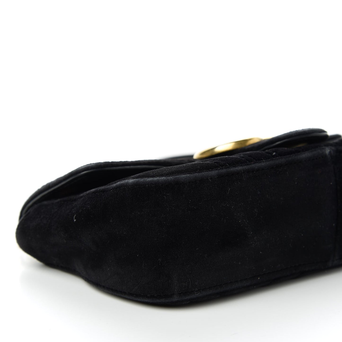 Velvet Matelasse Mini GG Marmont Shoulder Bag Black