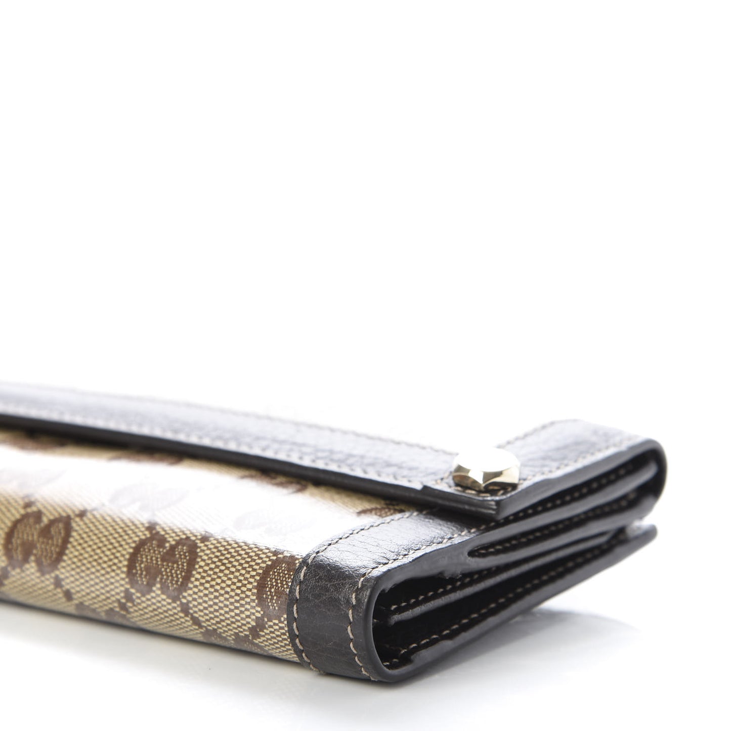 Crystal Monogram Continental Charmy Wallet Brown