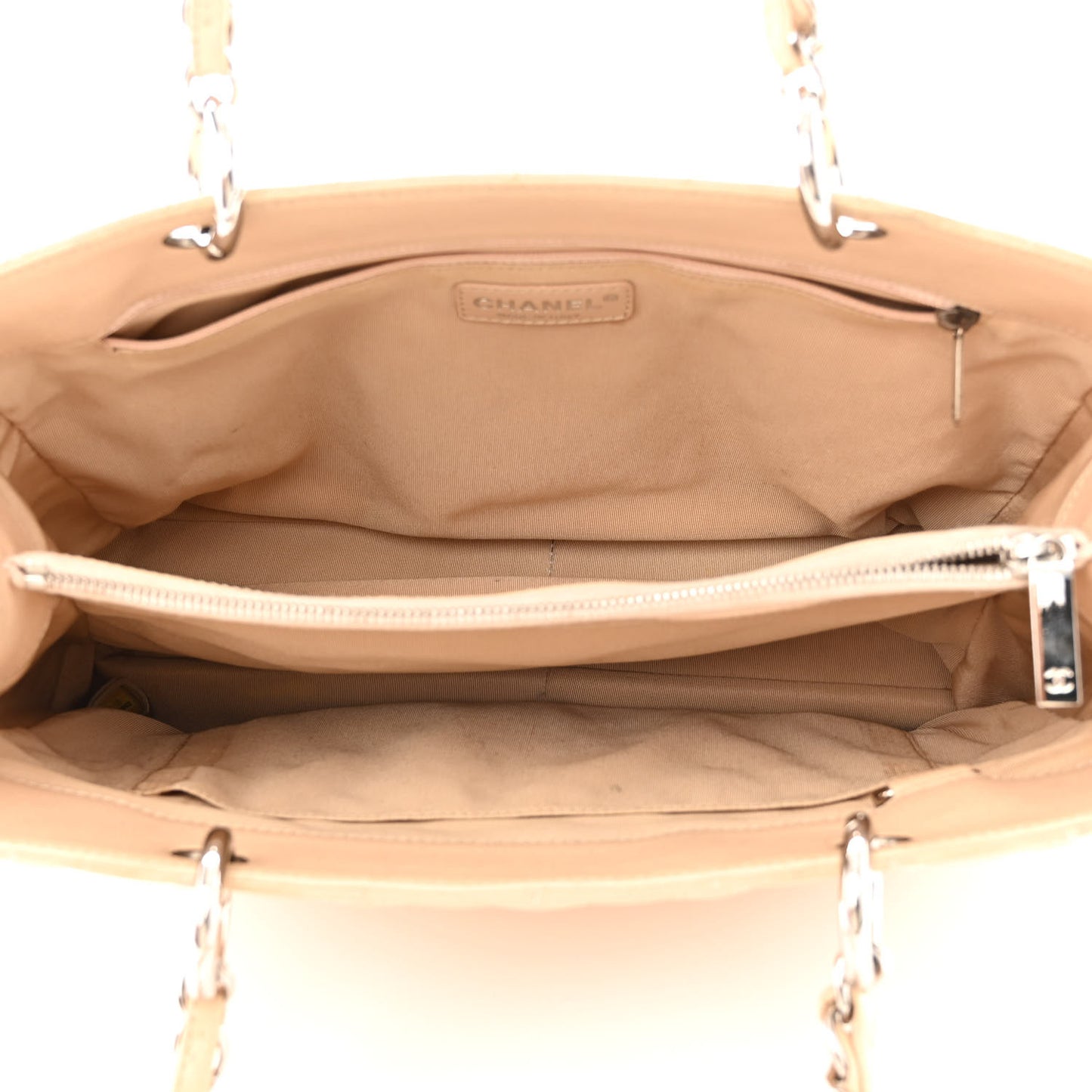 Caviar Quilted Grand Shopping Tote GST Beige Clair