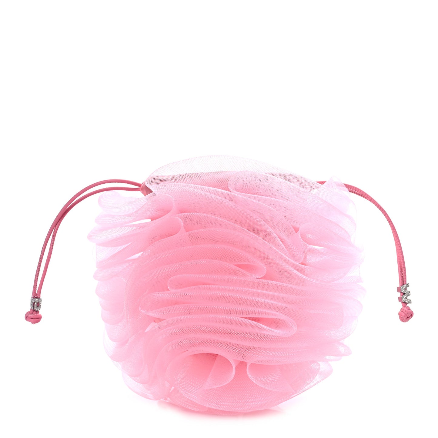 Tulle Mesh Pom Bag Cradle Pink