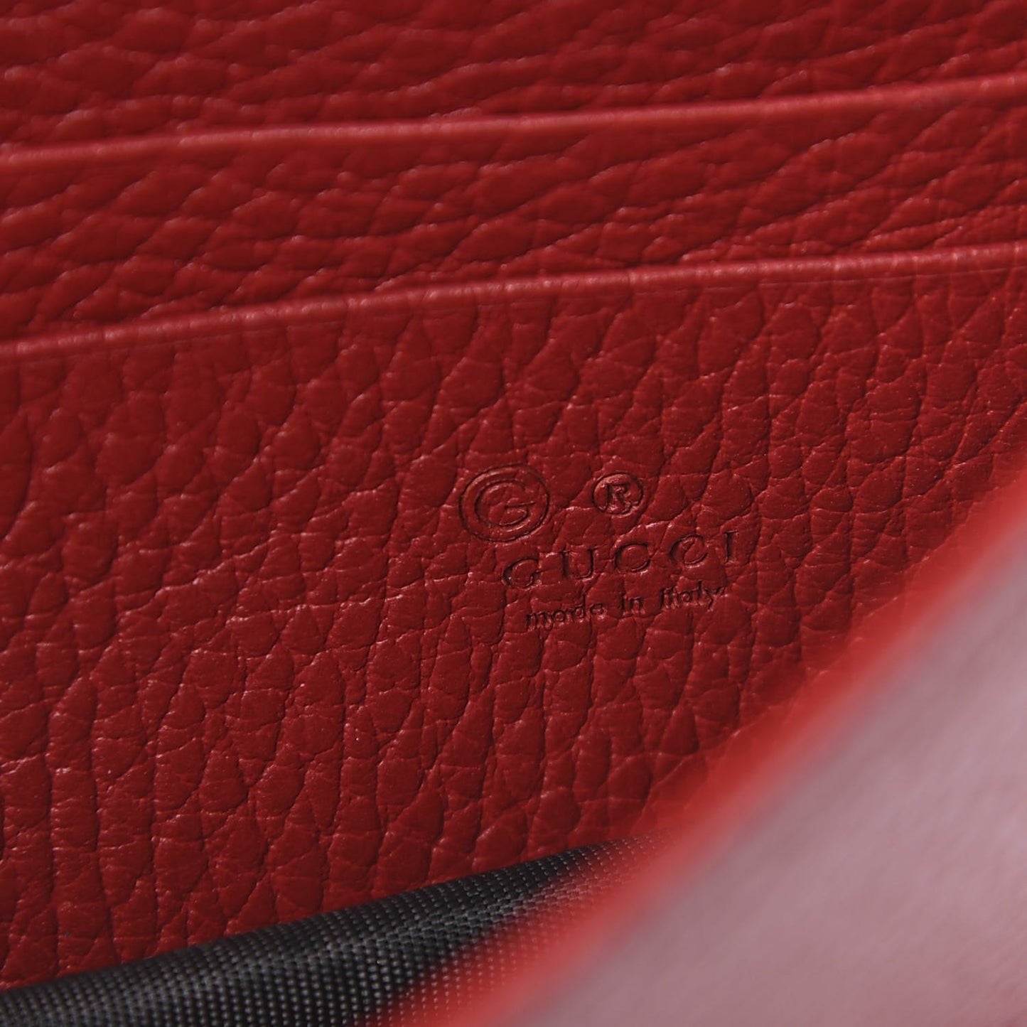 Dollar Calfskin Interlocking G Chain Wallet Red