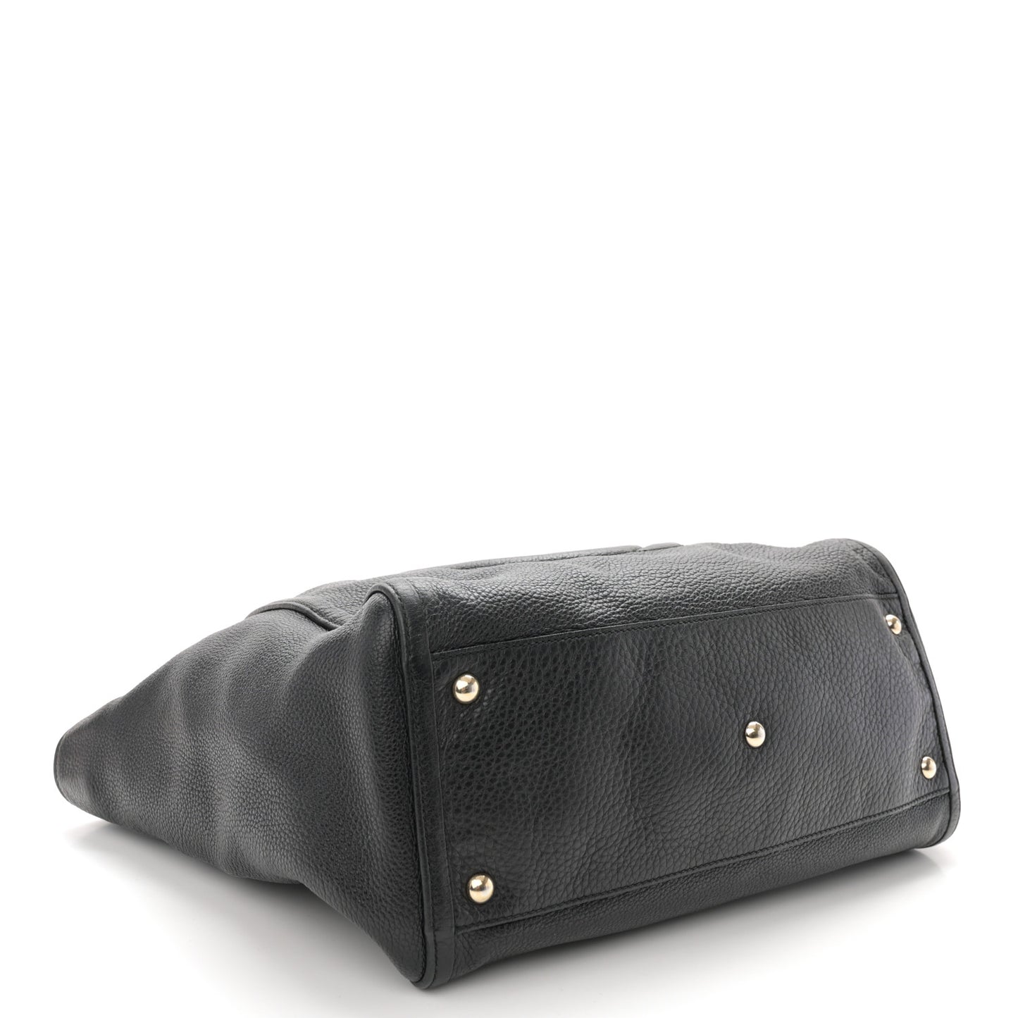 Pebbled Calfskin Medium Soho Shoulder Bag Black