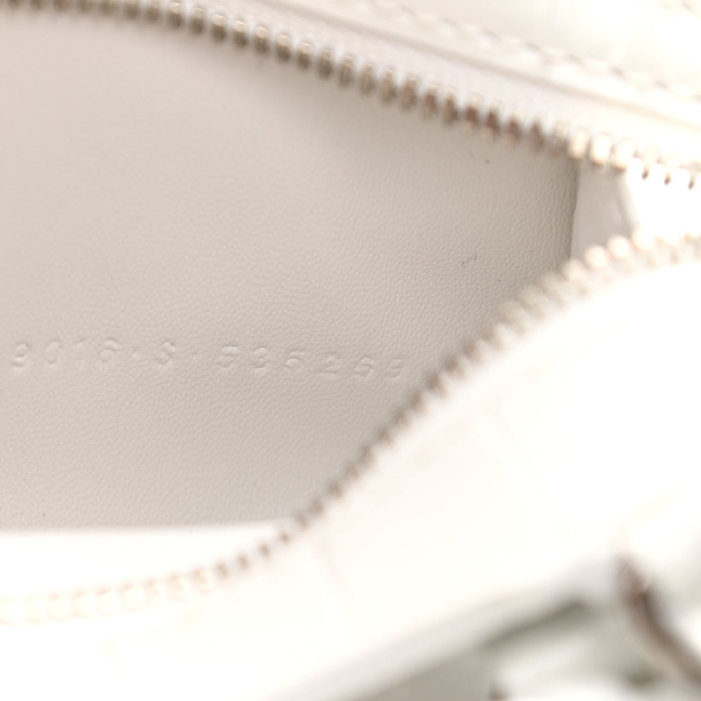 Extra Supple Calfskin Crocodile Embossed Neo Classic Silver Hardware Super Nano City Crossbody White