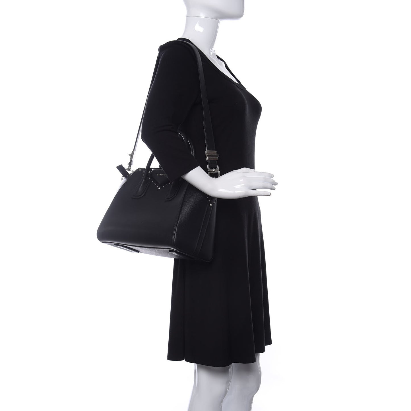 Smooth Calfskin Small Studded Antigona Black