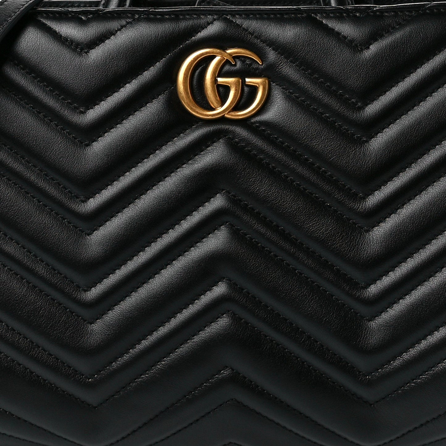 Calfskin Matelasse Small GG Marmont Tote Black