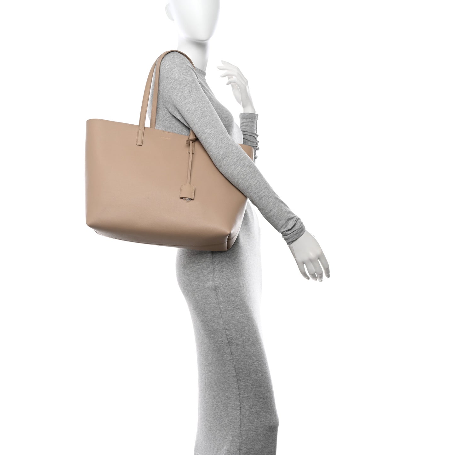 Calfskin Large Shopping Tote Dark Toffee