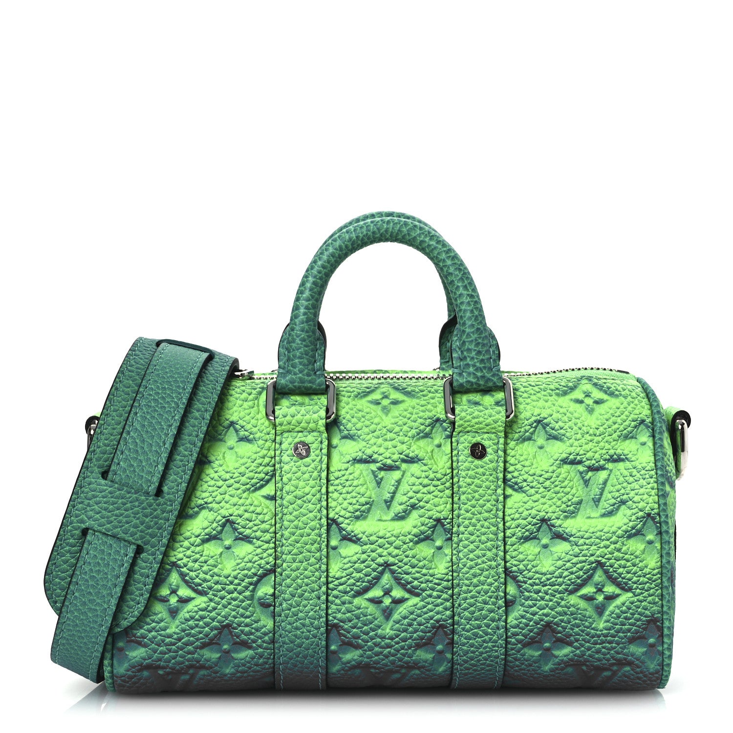 Louis Vuitton Taurillon Illusion Keepall XS Bleu Vert 1720808