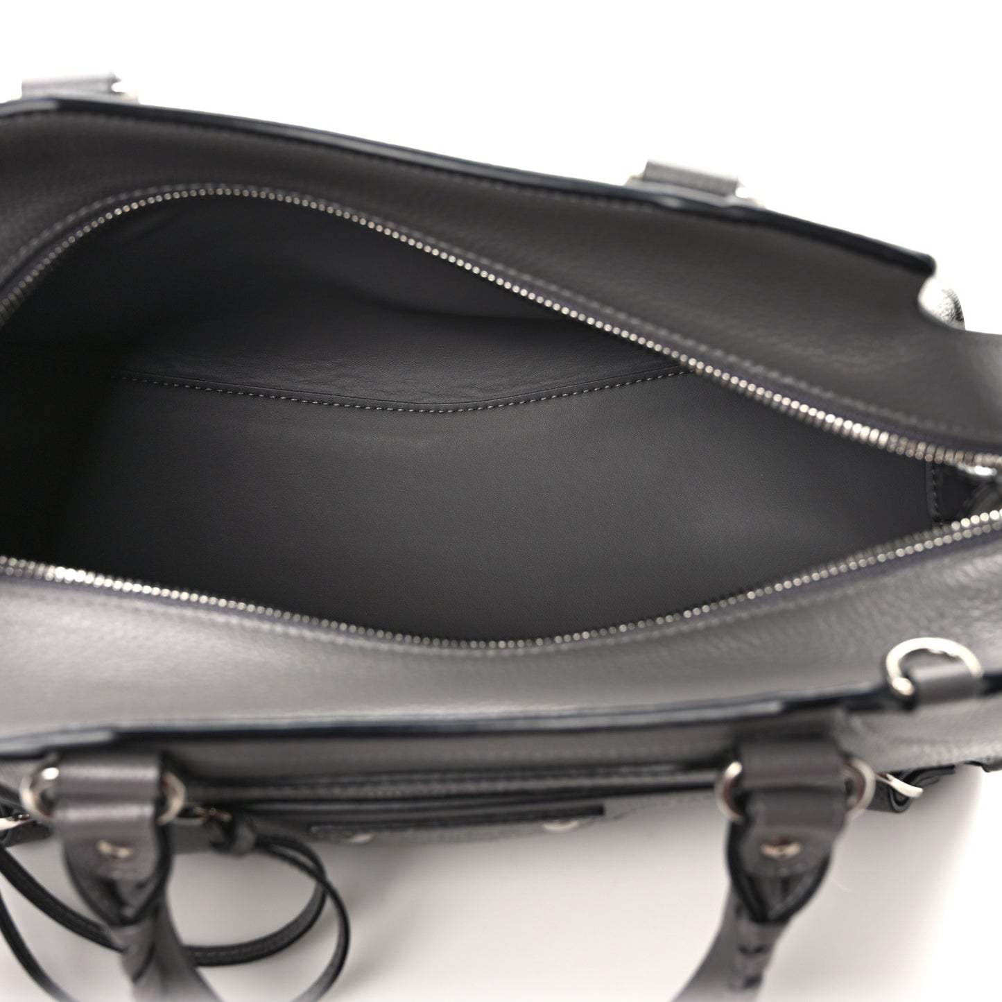 Grained Calfskin Neo Classic Silver Hardware S City Dark Grey