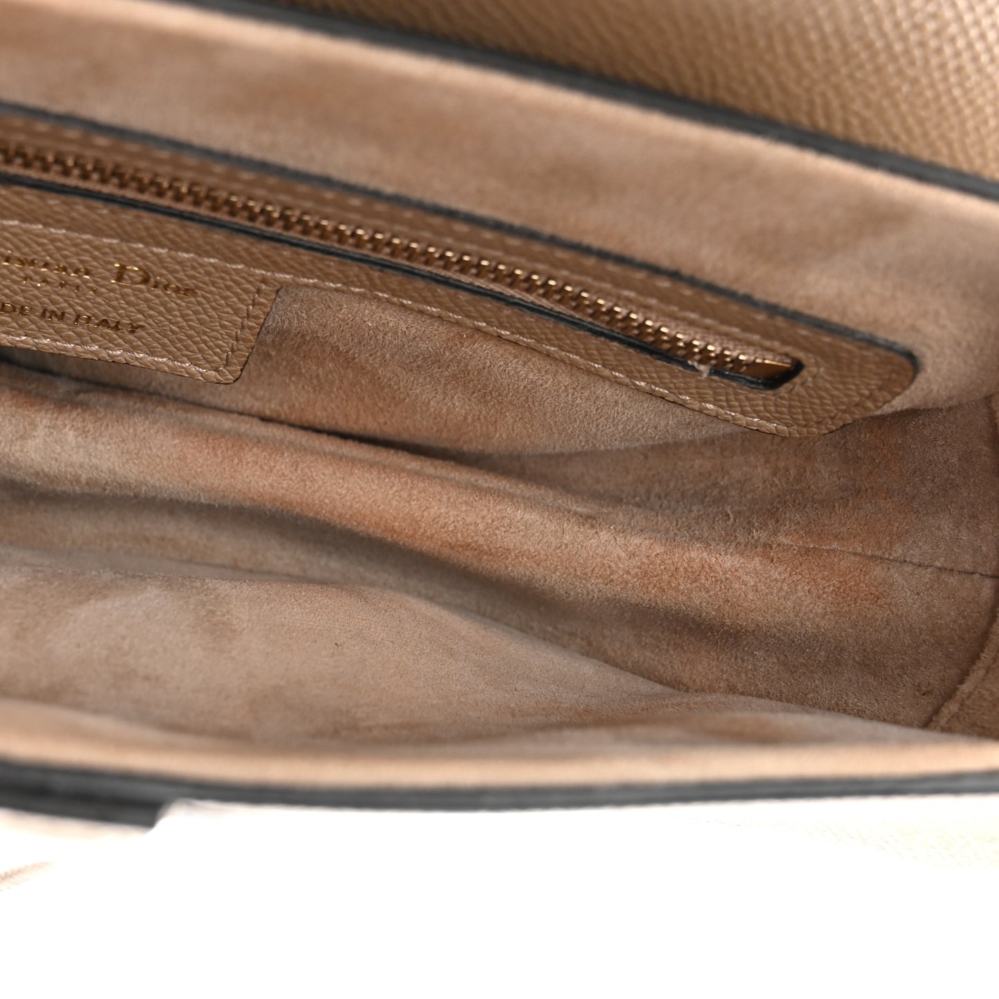 Grained Calfskin Saddle Bag With Strap Warm Taupe