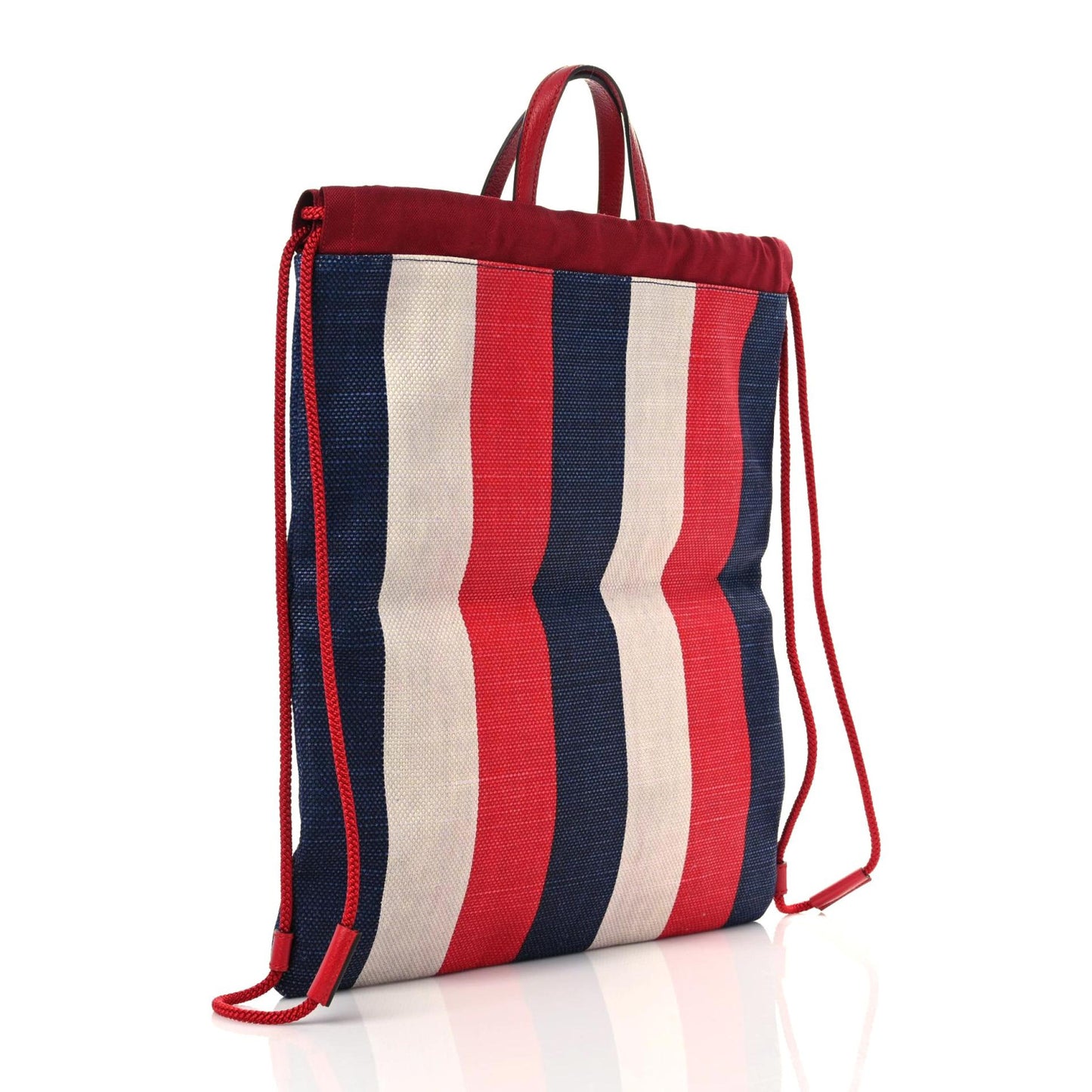 Canvas Logo Sylvie Stripe Drawstring Backpack Red