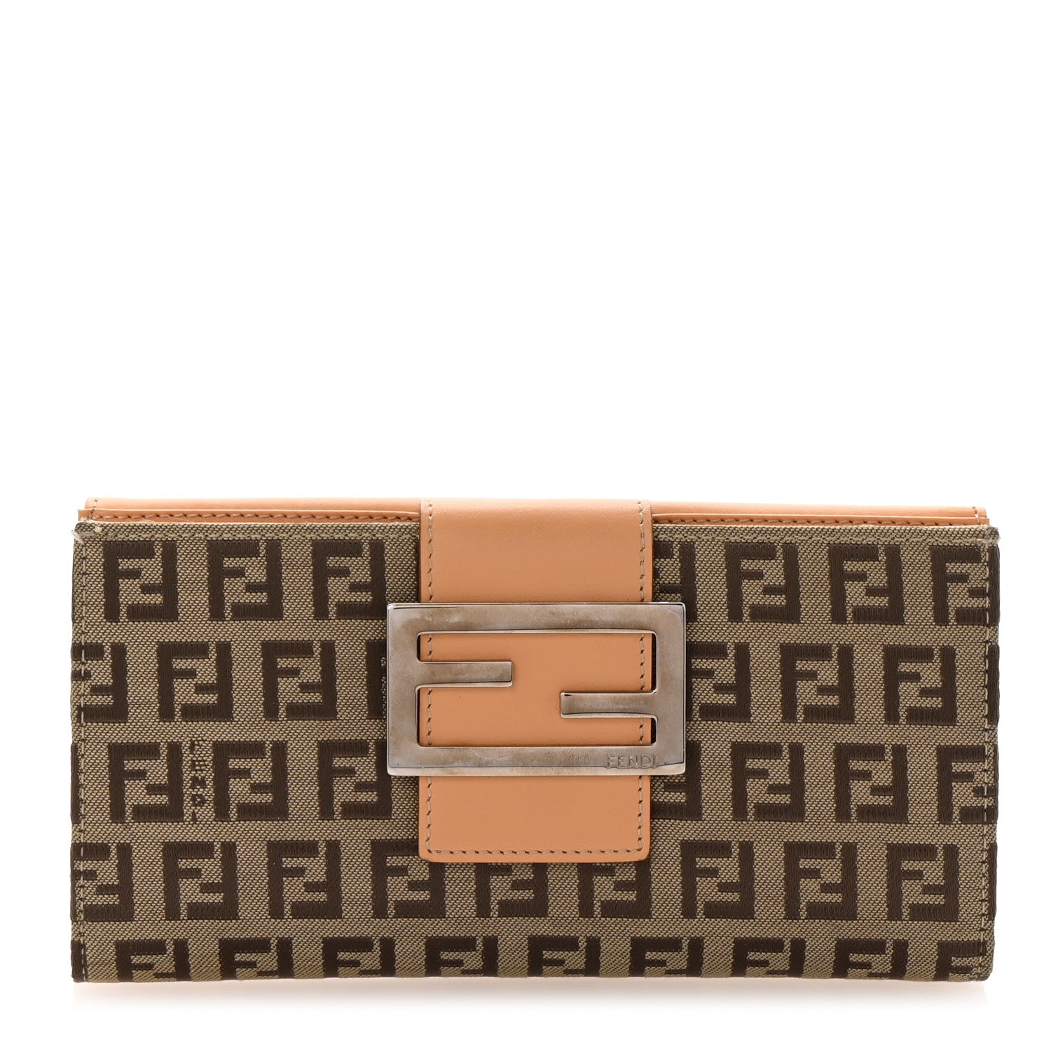 Fendi Zucchino Forever Continental Wallet Toro Natural 1680458 