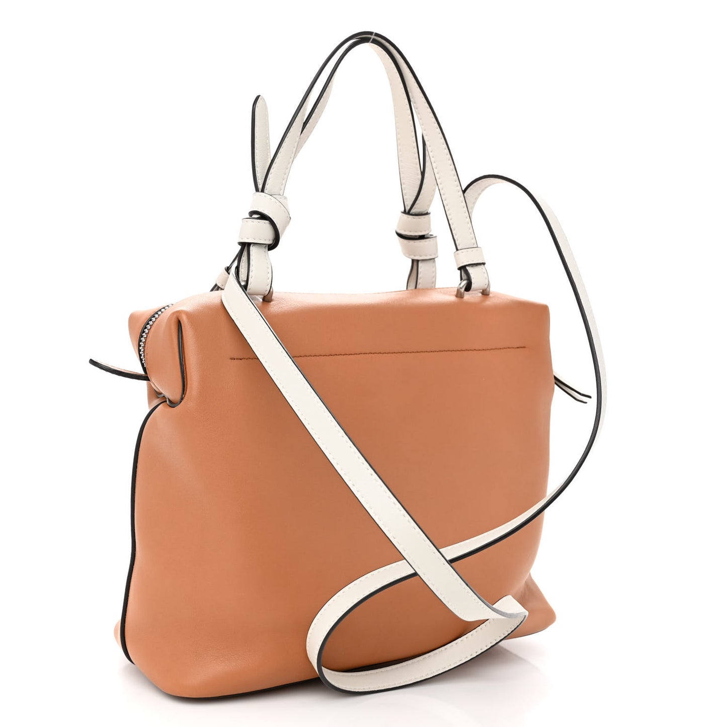 Lambskin Small Soft Cube Satchel Light Tan