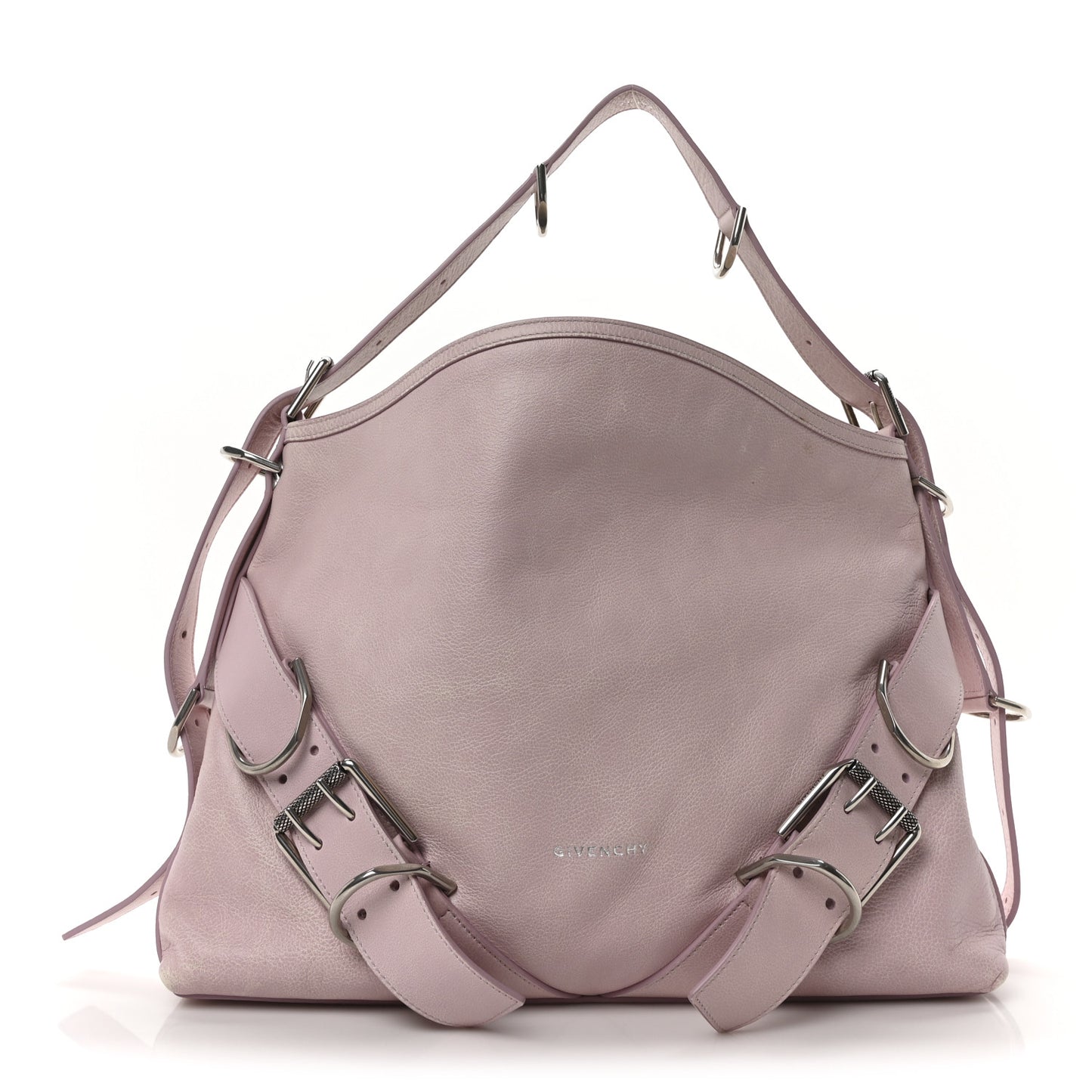 Tumbled Calfskin Medium Voyou Bag Old Pink