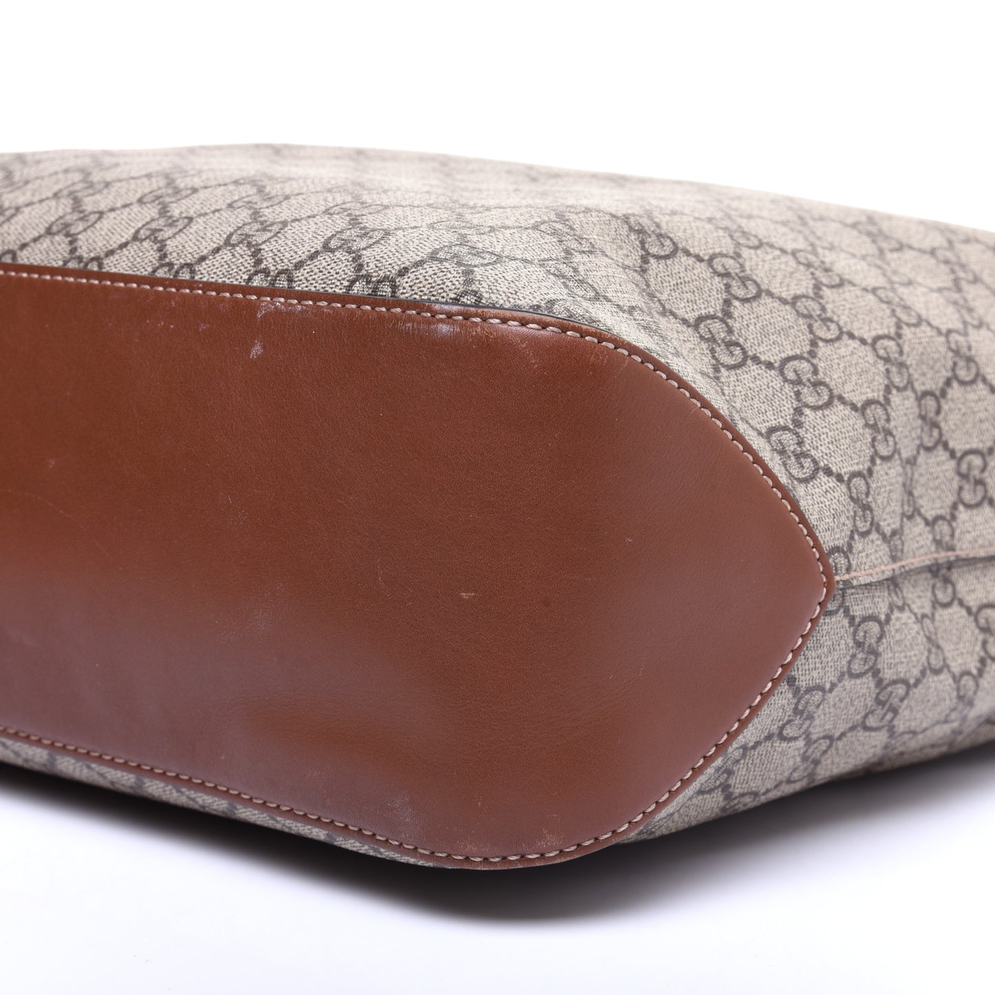 GG Supreme Monogram Large Linea A Hobo Light Brown