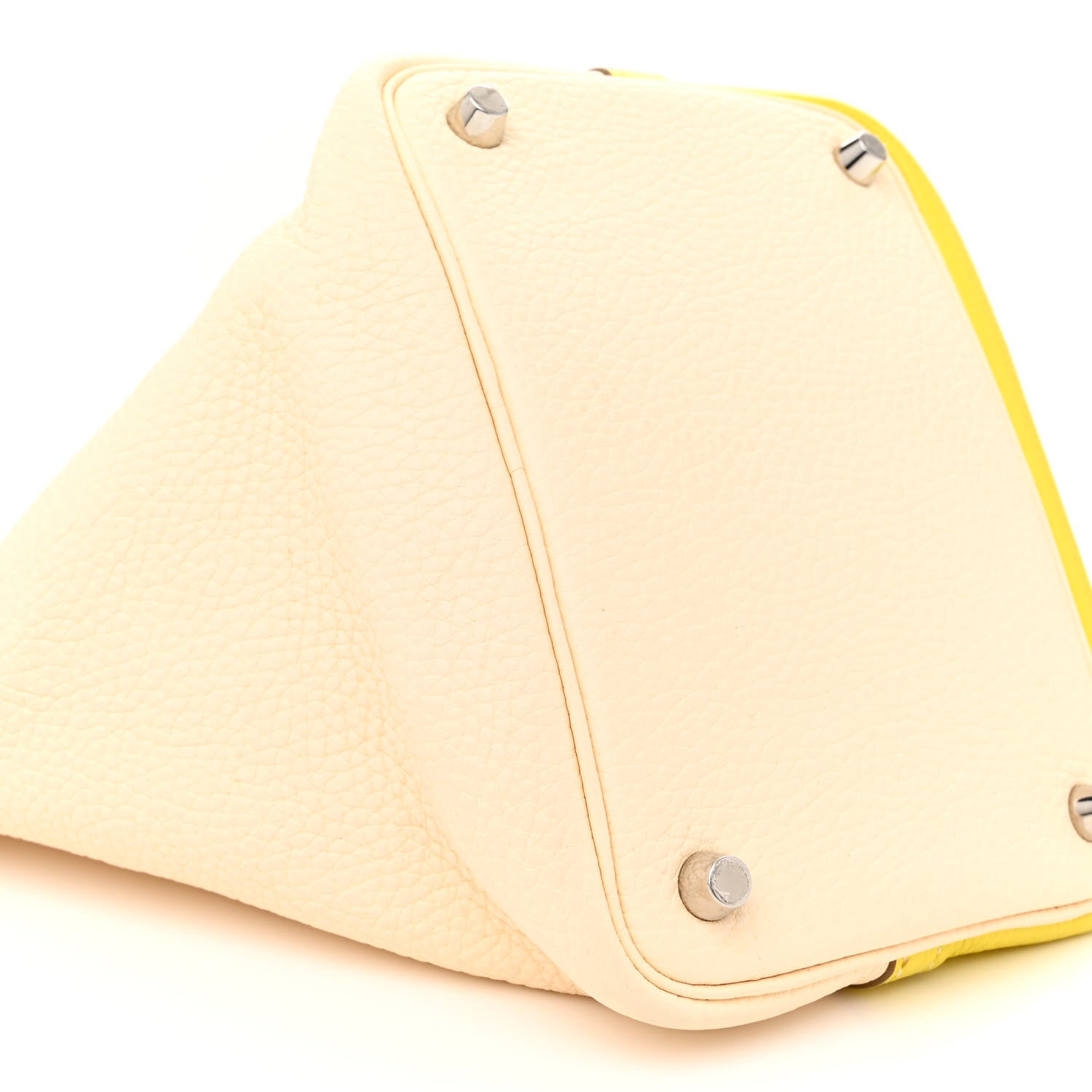 Hermes Taurillon Clemence Casaque Picotin Lock 18 PM Lime Nata 9 of 13