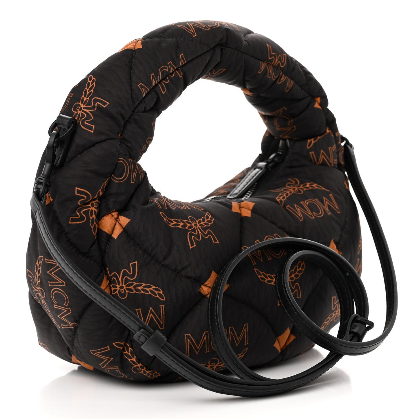 Maxi Visetos Nylon Quilted Mini Aren Hobo Black
