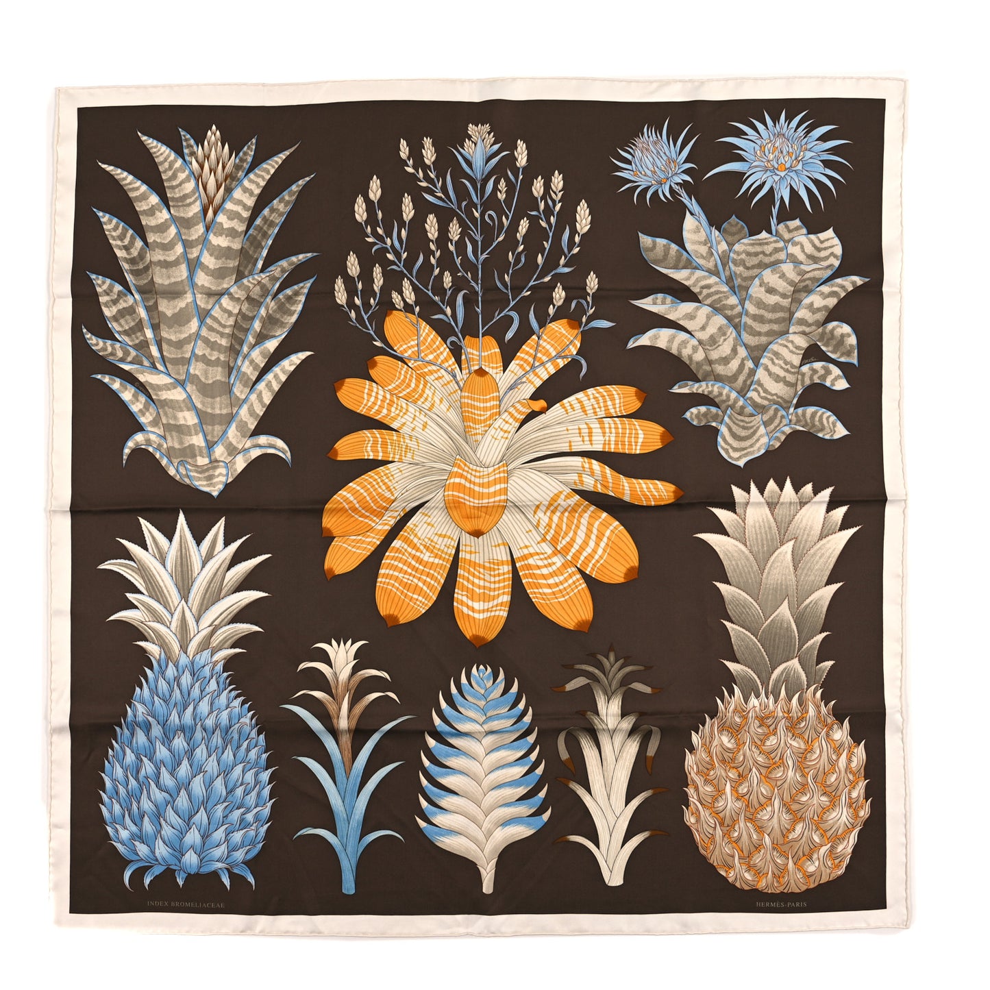 Silk Index Bromeliaceae Scarf 90 Ebene Bleu Miel