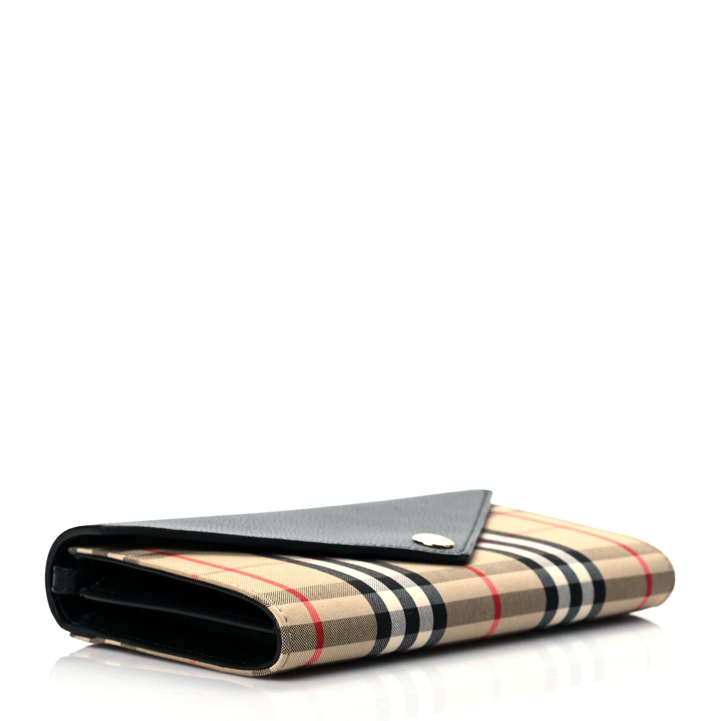Grainy Calfskin Vintage Check Wallet With Detachable Strap Black