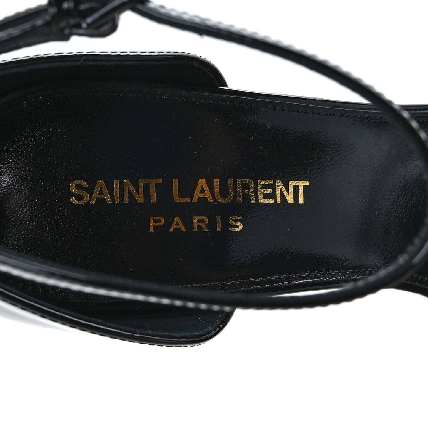 Patent Calfskin Opyum 110 Sandals 37.5 Black