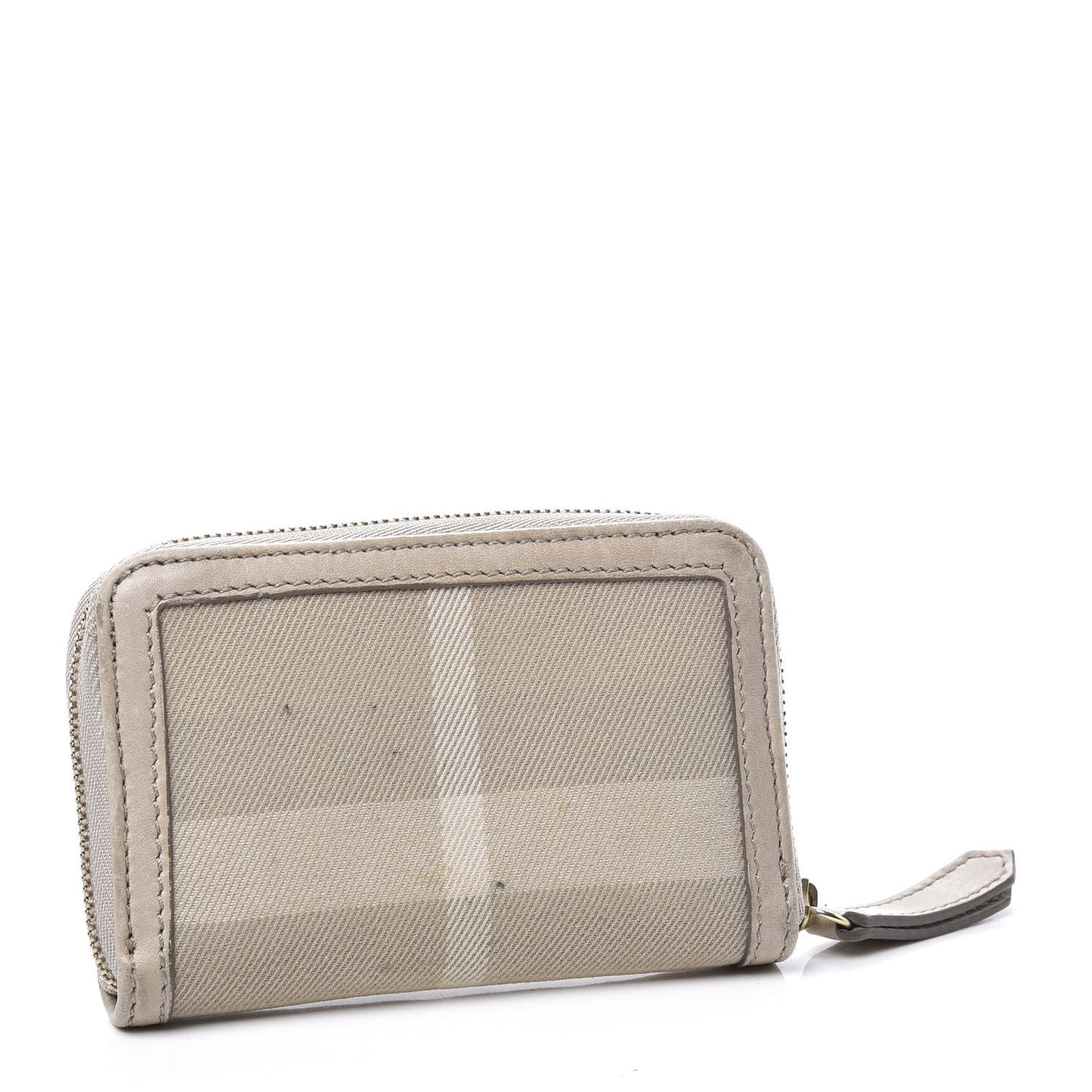 Canvas House Check Small Zip Wallet Beige