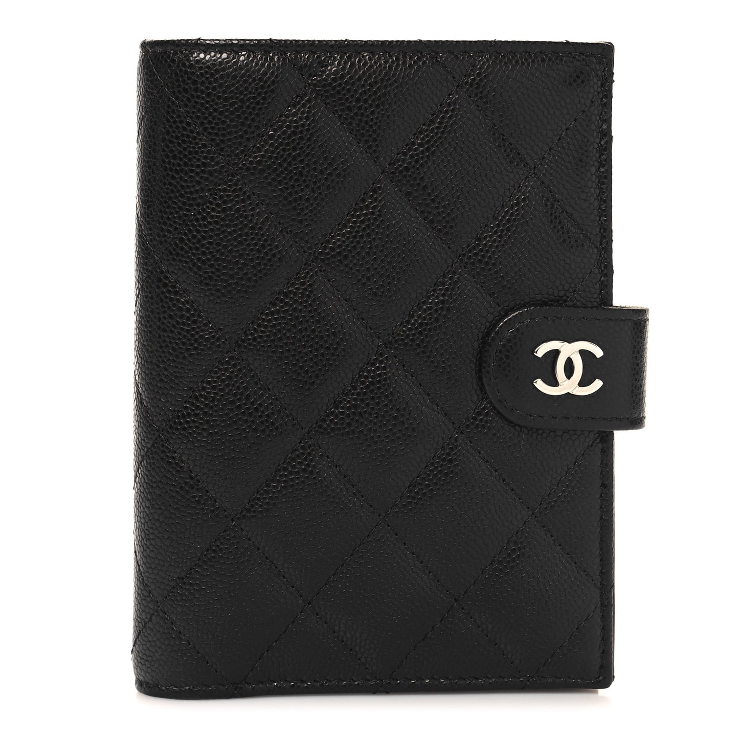 Caviar Quilted Passport Holder Black