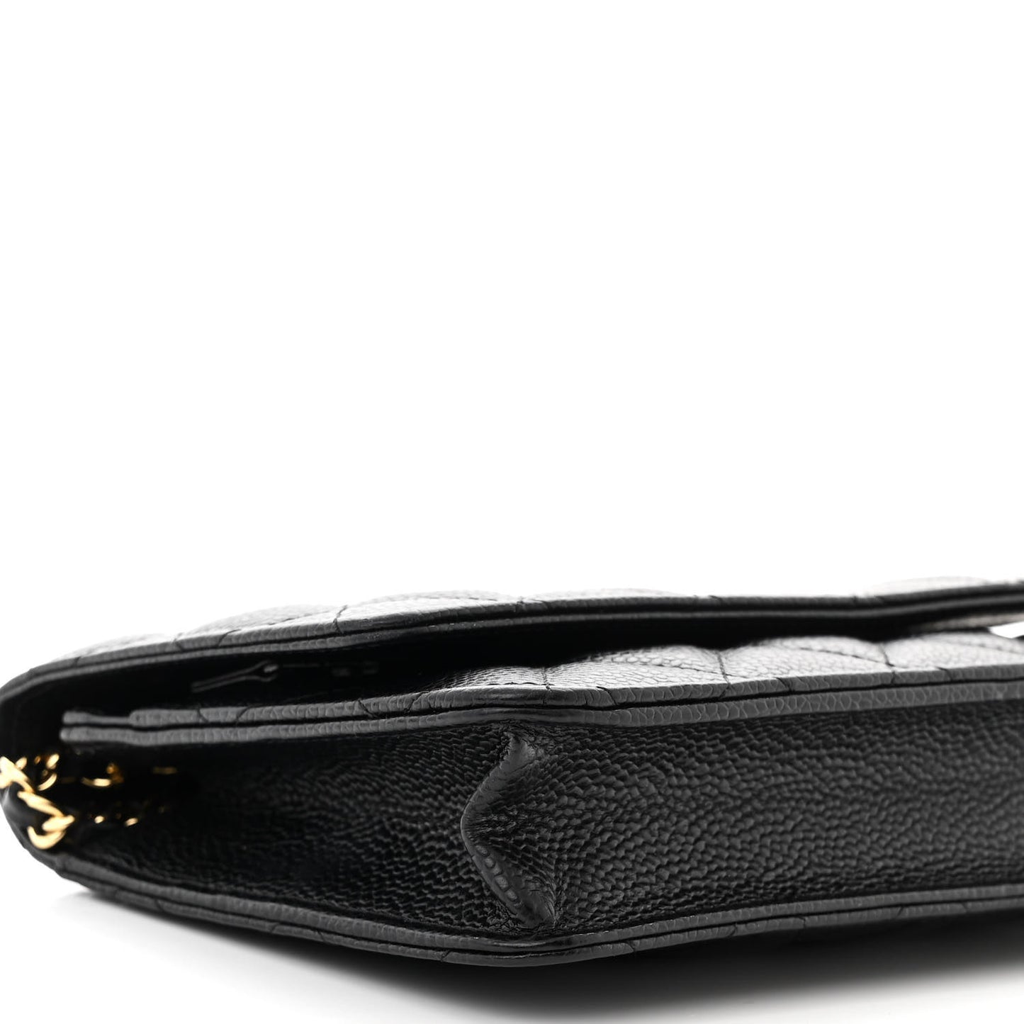 Caviar Quilted Wallet on Chain WOC Black
