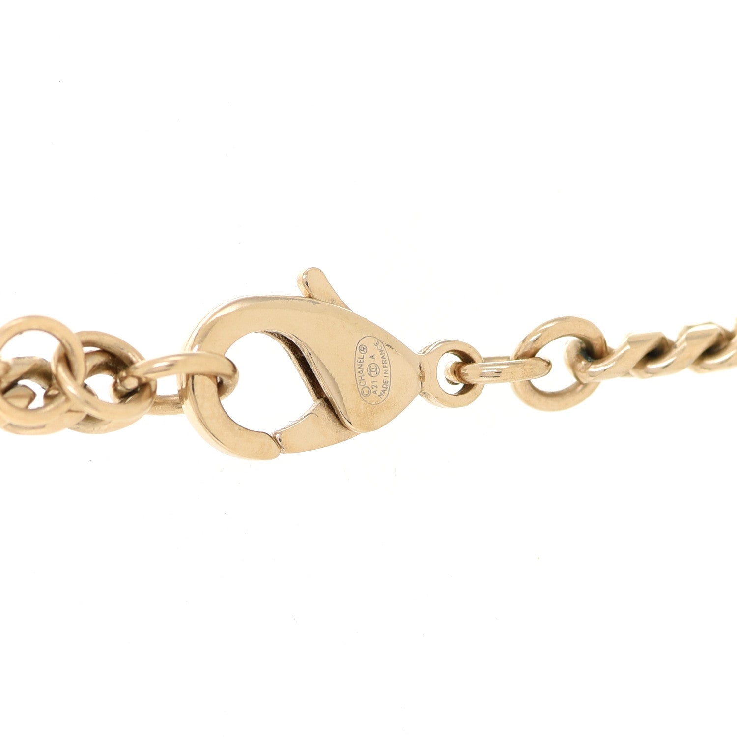 Chanel Pearl Crystal Chain CC Necklace Gold 5 of 6