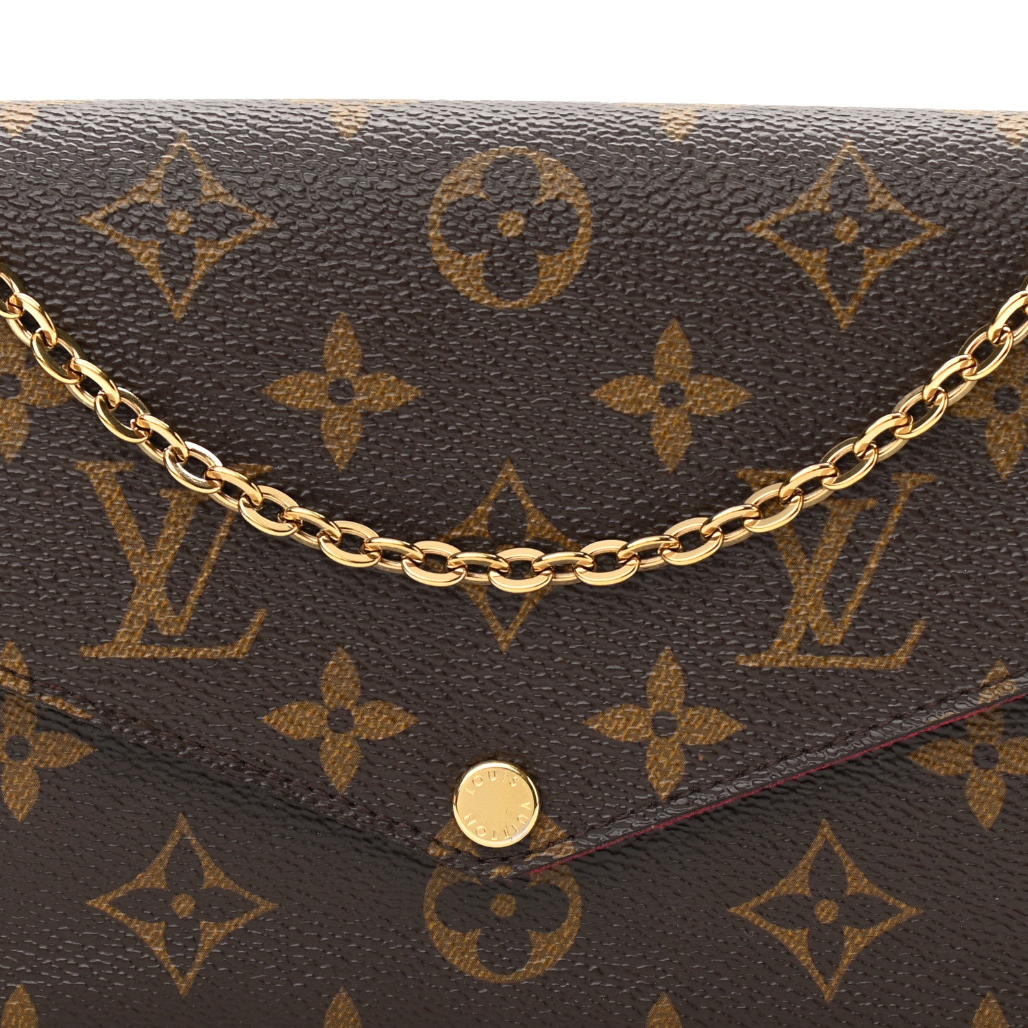 Louis Vuitton Monogram Pochette Felicie Chain Wallet Fuchsia 9 of 16