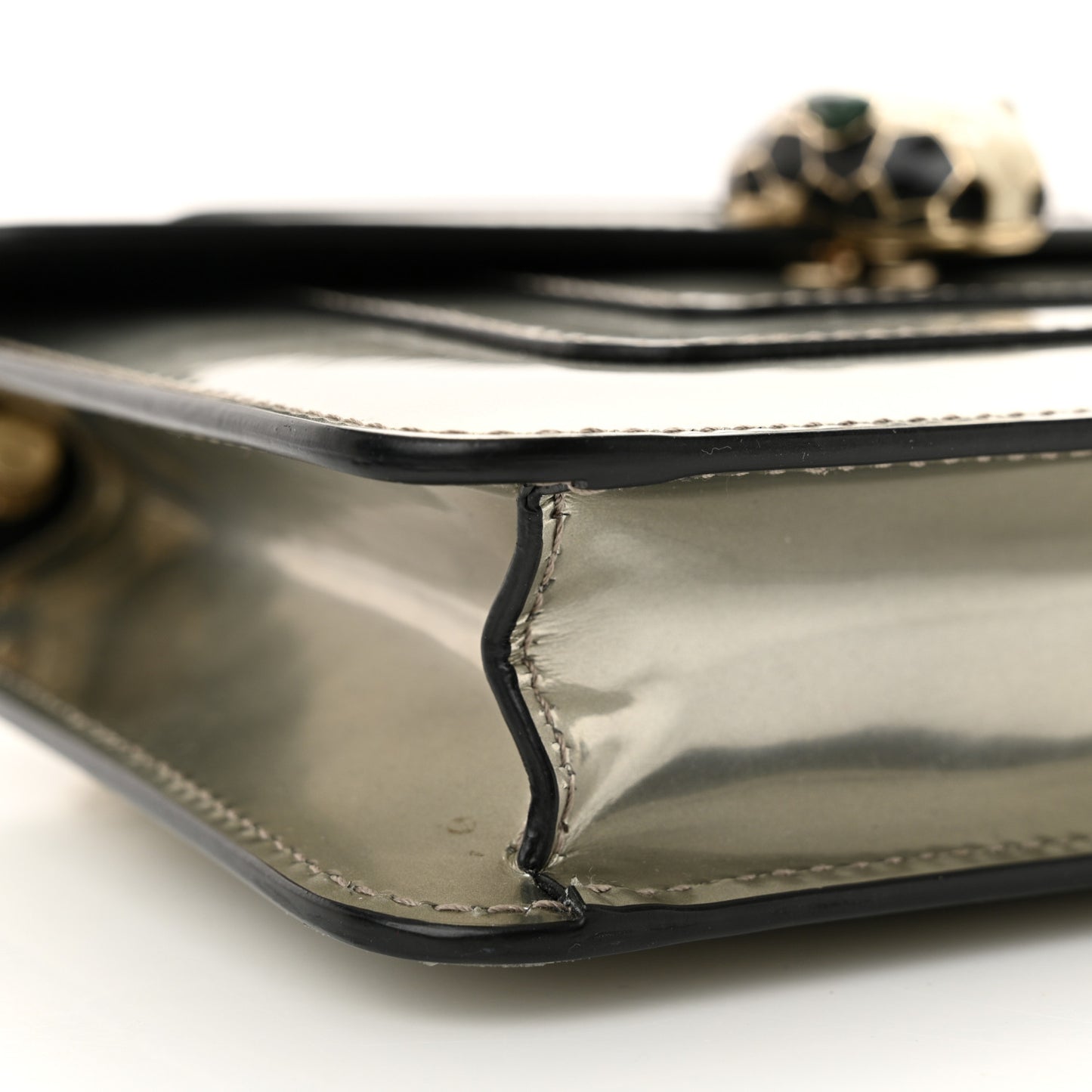 Metallic Calfskin Small Serpenti Forever Snake Strap Crossbody Bag Silver