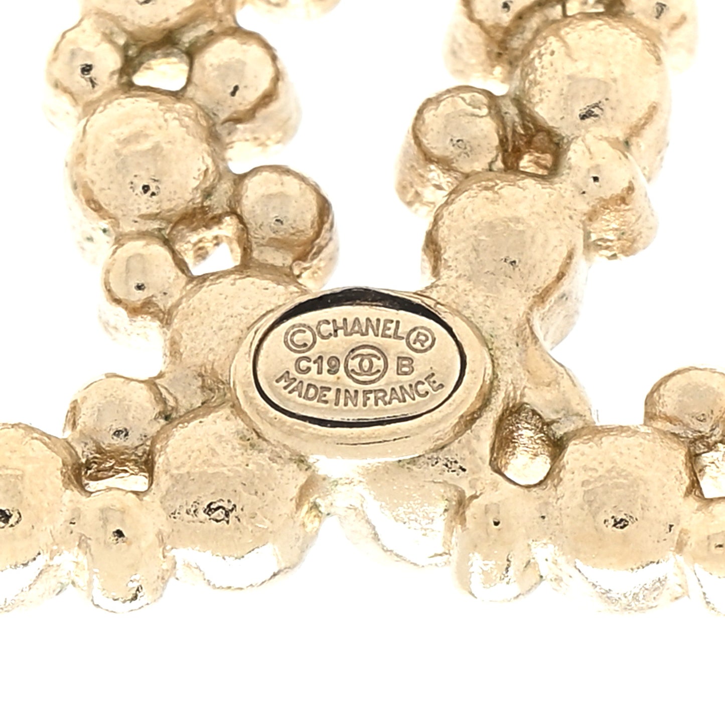 Pearl Crystal Snow Splash CC Earrings Gold