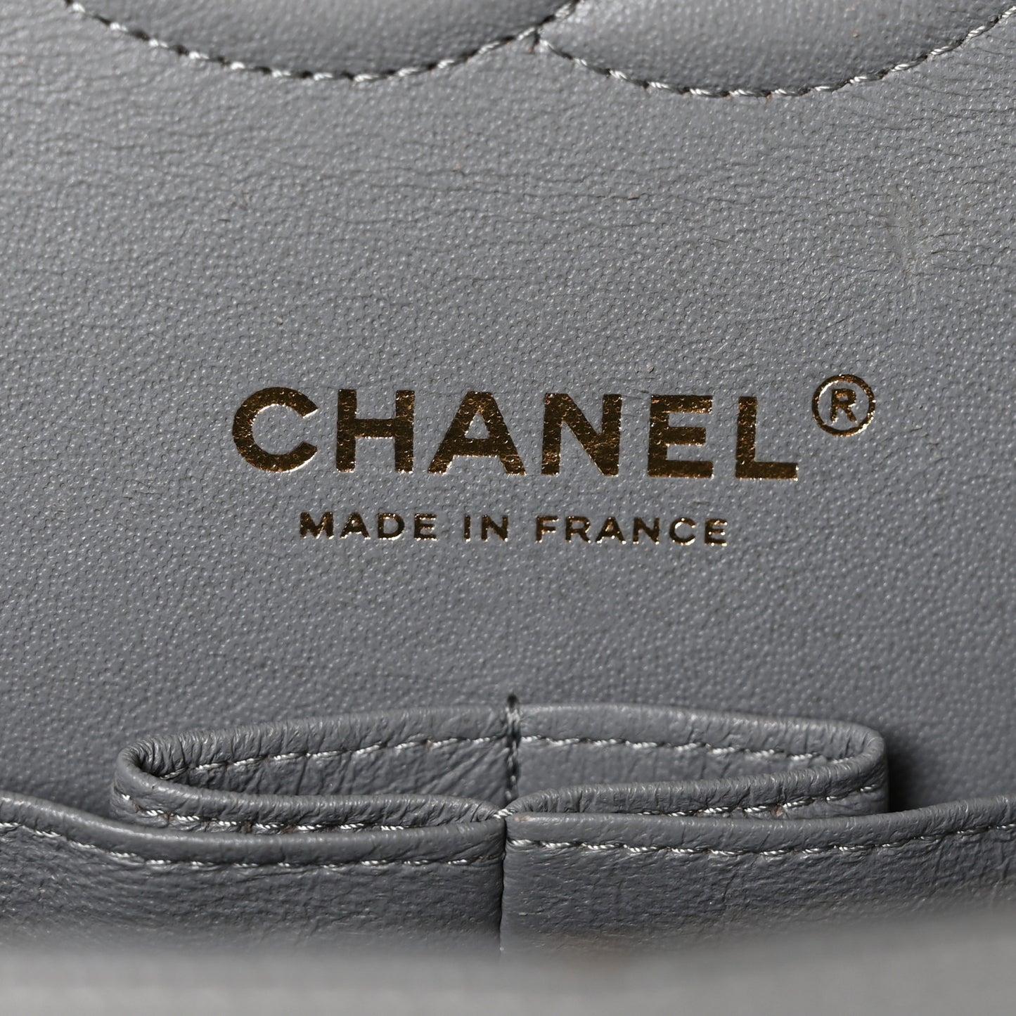 Caviar Quilted Medium Double Flap Grey