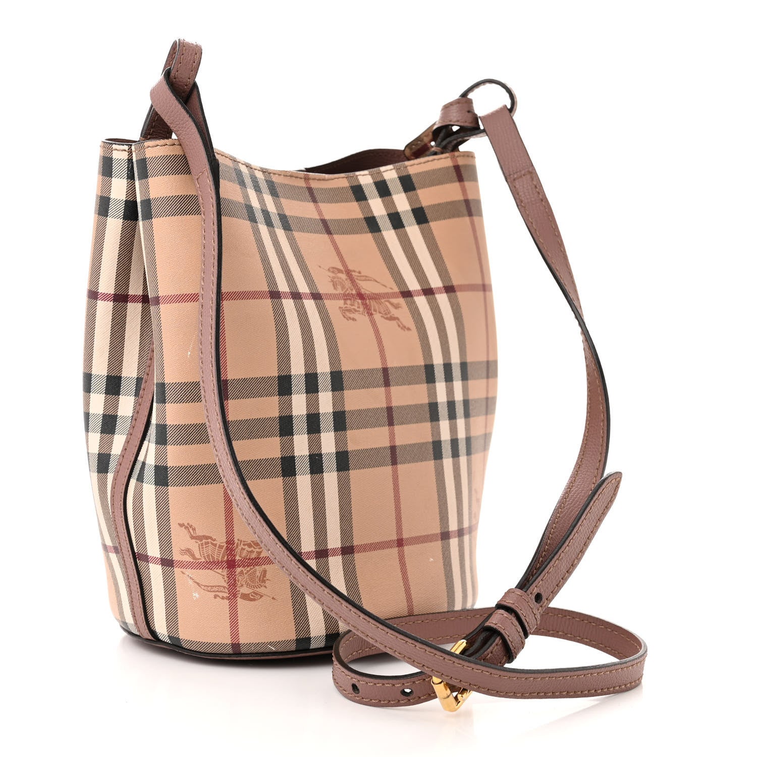 Burberry Haymarket Check Colours Small Lorne Bucket Crossbody Elderberry 3 of 20