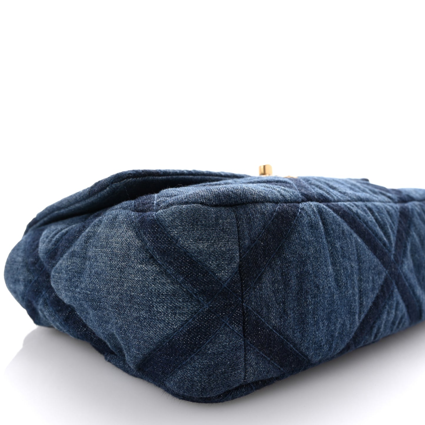 Denim Quilted Large Chanel 19 Flap Blue