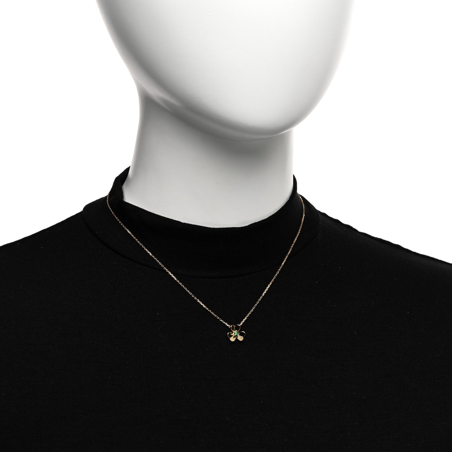 18K Yellow Gold Emerald Mini Frivole Pendant Necklace