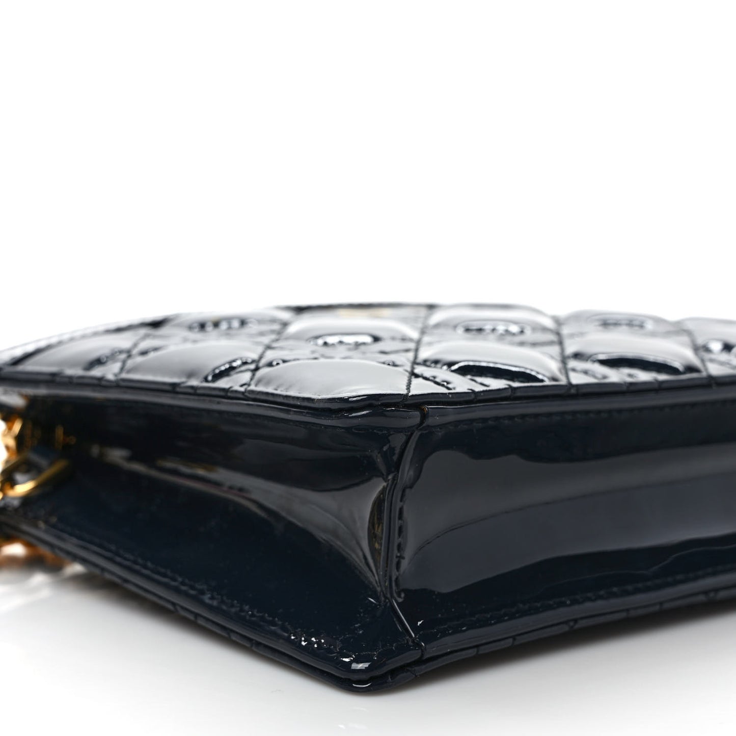 Patent Cannage Caro Zipped Pouch With Chain True Blue