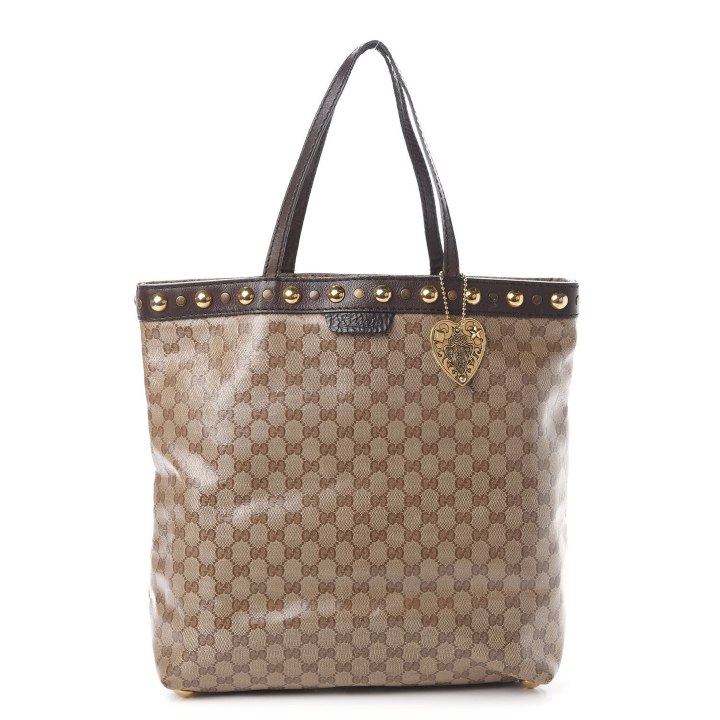 Crystal Monogram Large Babouska Vertical Shopping Tote Brown