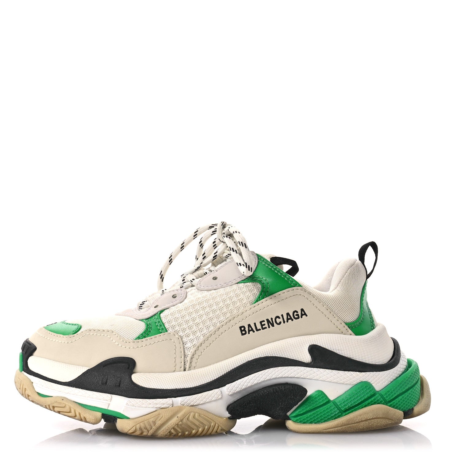 Balenciaga Fabric Mesh Washed Effect Womens Triple S Sneakers 39