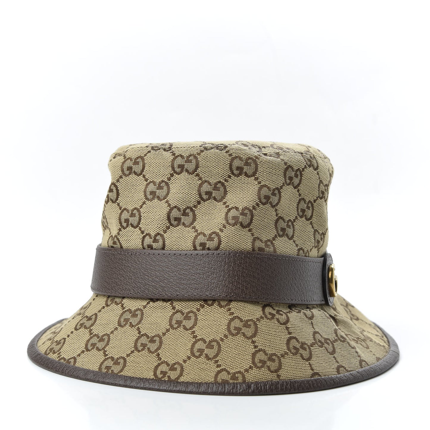 Monogram Textured Dollar Calfskin GG Jago Bucket Hat M Cacao Beige