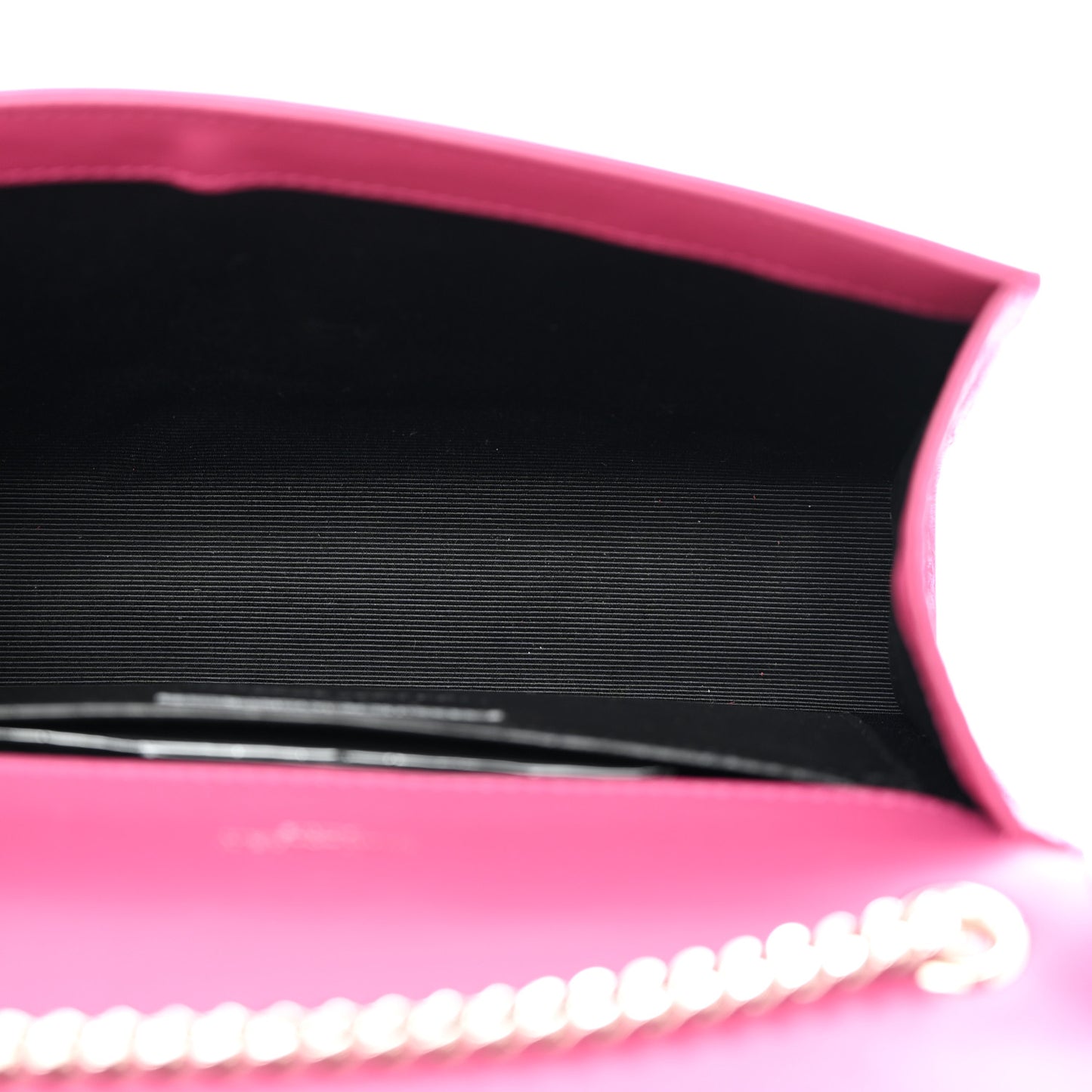 Metallic Calfskin Crocodile Embossed Small Classic Monogram Kate Tassel Satchel Pink