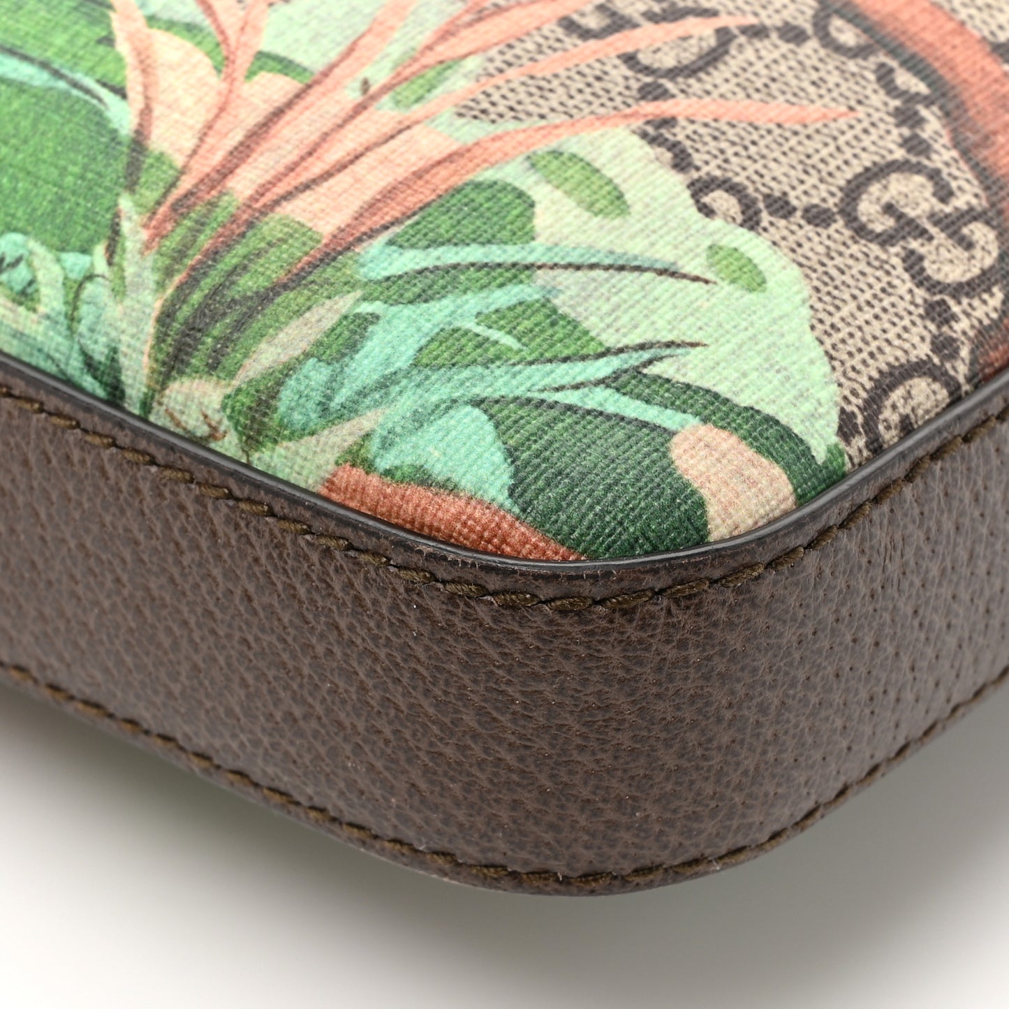 GG Supreme Monogram Tian Web Medium Flat Messenger Beige Multicolor New Acero