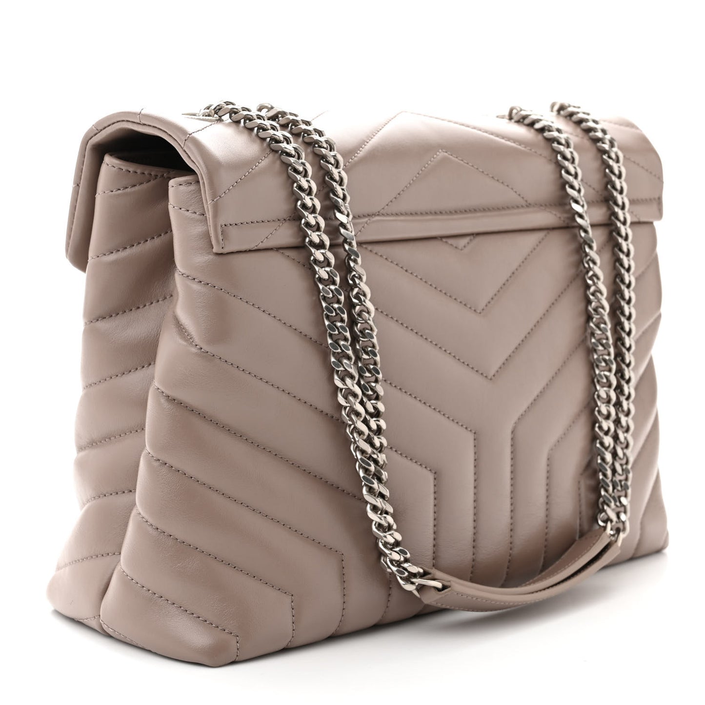 Calfskin Y Quilted Monogram Medium Loulou Chain Satchel Mink