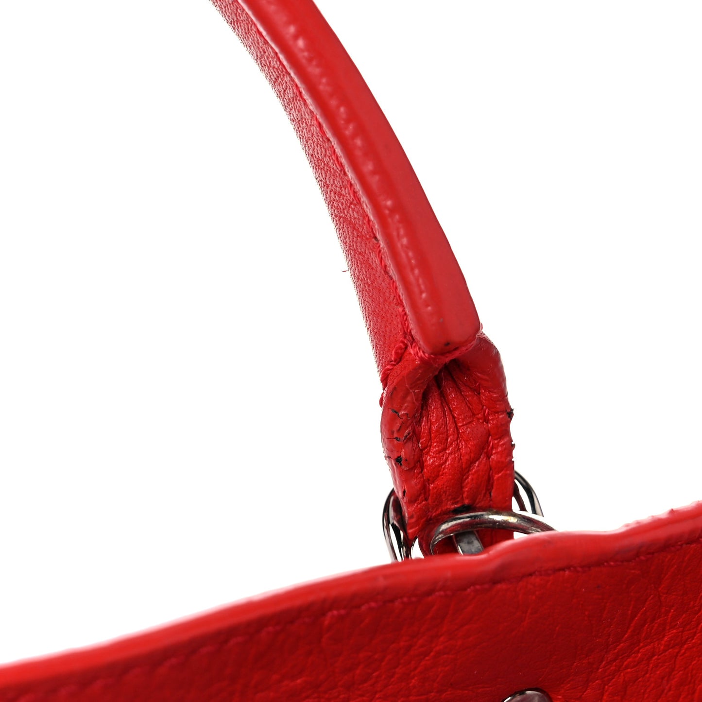 Veau Souple Papier Mini A4 Tote Rouge Cerise
