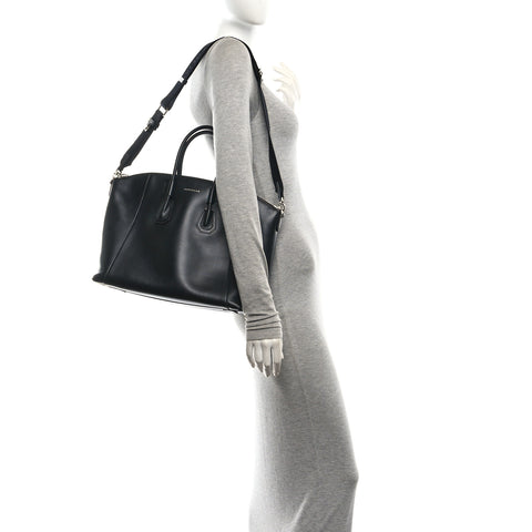 Box Calfskin Small Antigona Sport Top Handle Bag Black