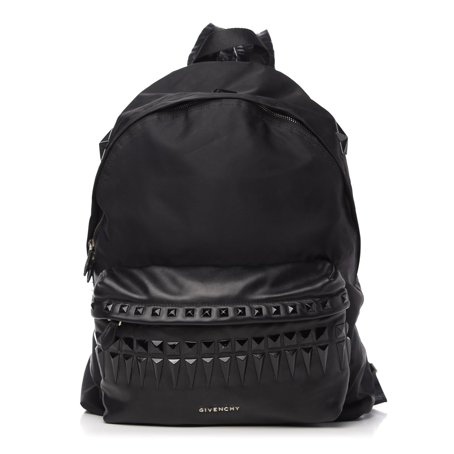 black leather studded backpack Givenchy Nylon Calfskin Studded Backpack Black 774391 – FASHIONPHILE