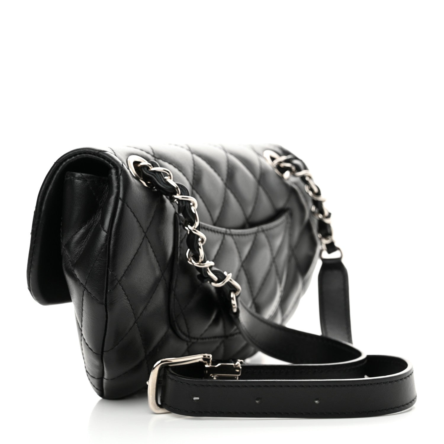 Chanel Calfskin Quilted CC Uniform Flap Belt Bag Black 4 of 14