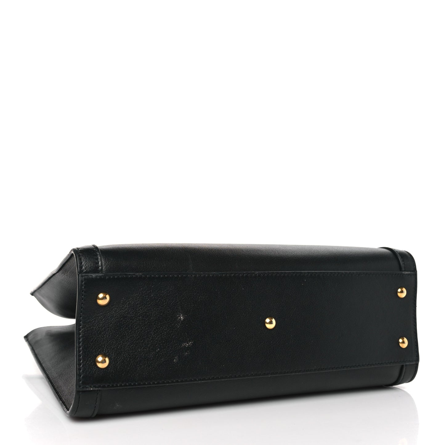 Calfskin Small Diana Tote Bag Black Yellow Fluo